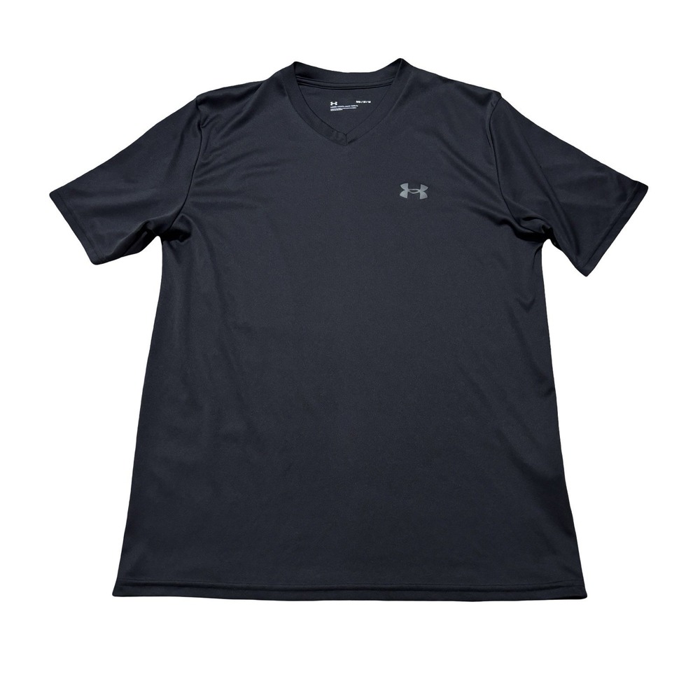 Under Armour Women's Loose Fit V Neck Athletic T Shirt Black Size Medium 20x27.5